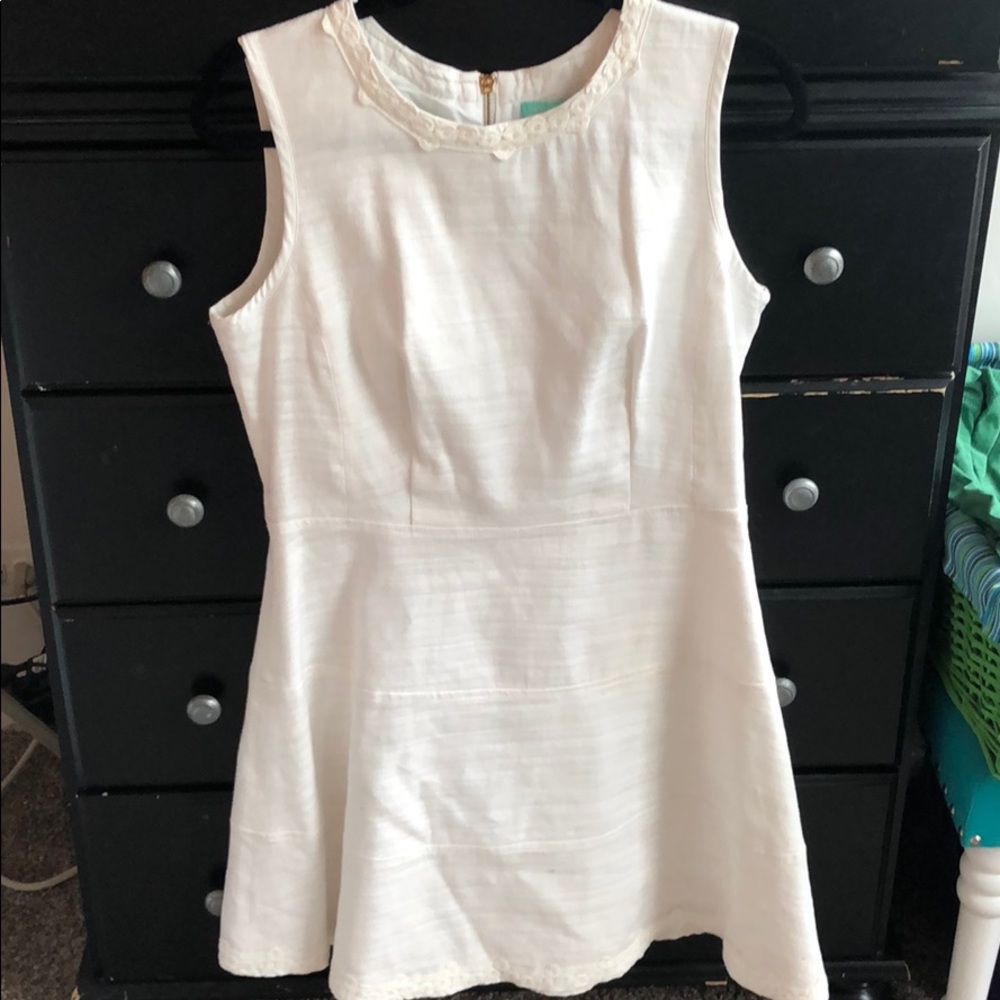Sail to Sable White Linen Swing Shift Sz 10